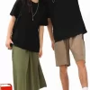 Custom Black Shirts Clothes Drop Shoulder T-shirt Men Women Crew Neck 100% Cotton Wholesale Bulk Loose Casual Style Studio 230G-40 7715-6