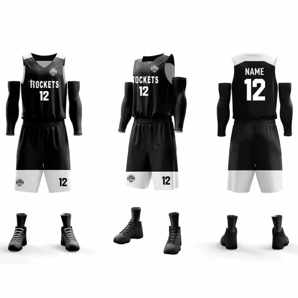 Custom Made Basketball Jerseys Reversible Basketball Gear Blank Shirts Singlets Best Basketball Shorts Black