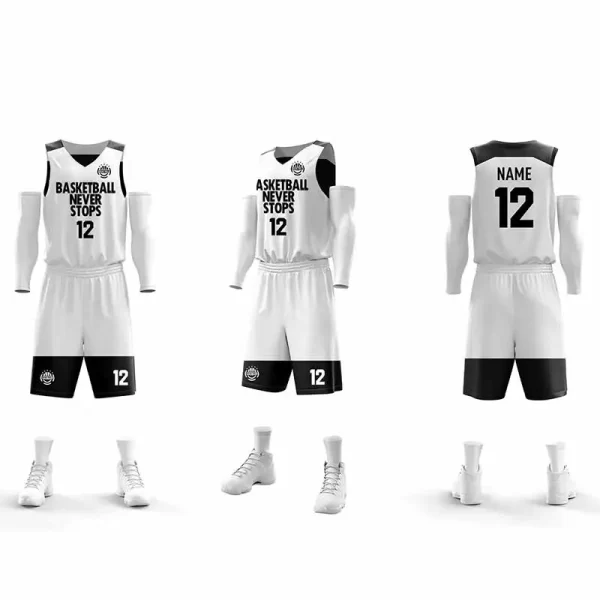 Custom Reversible Basketball Jerseys Youth USA Basketball Jersey Womens Mens Plain Basketball Jersey White Black