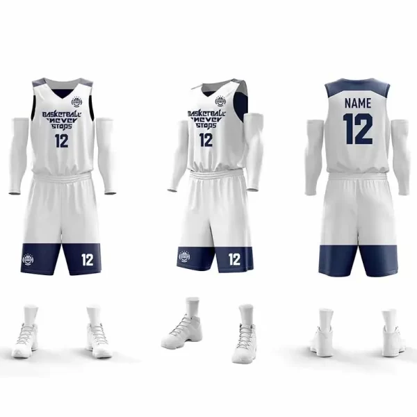 Custom Reversible Basketball Jerseys Youth USA Basketball Jersey Womens Mens Plain Basketball Jersey White Blue