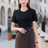 Custom Shirts Black T-shirts Crew Neck Team Clothing Suit Bulk Order Screen Printing And Embroidery 200g 6818-1