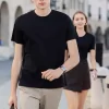 Custom Shirts Black T-shirts Crew Neck Team Clothing Suit Bulk Order Screen Printing And Embroidery 200g 6818-5