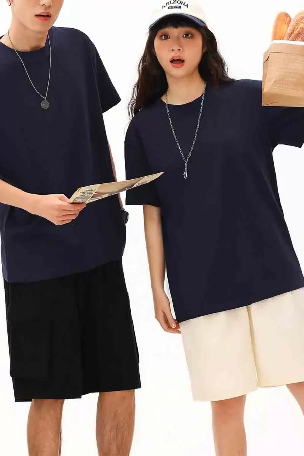 Custom Shirts Company Drop Shoulder Shirts Embroidery Comfort Colors T Shirts Men Women Round Neck Design 7715-3