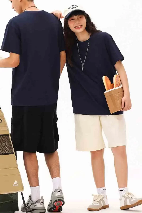 Custom Shirts Company Drop Shoulder Shirts Embroidery Comfort Colors T Shirts Men Women Round Neck Design 7715-4