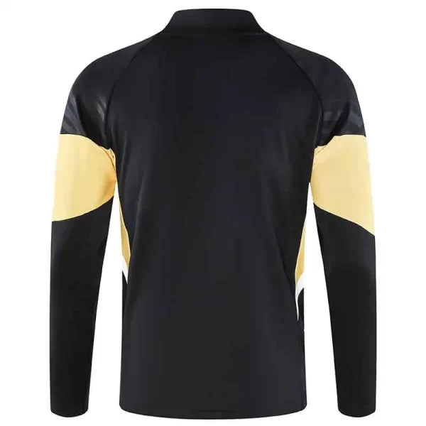 Custom Soccer Jacket Mens Tracksuit Long Black Jacket High Collar Black 3