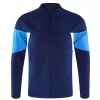 Custom Soccer Jacket Mens Tracksuit Long Black Jacket High Collar Blue