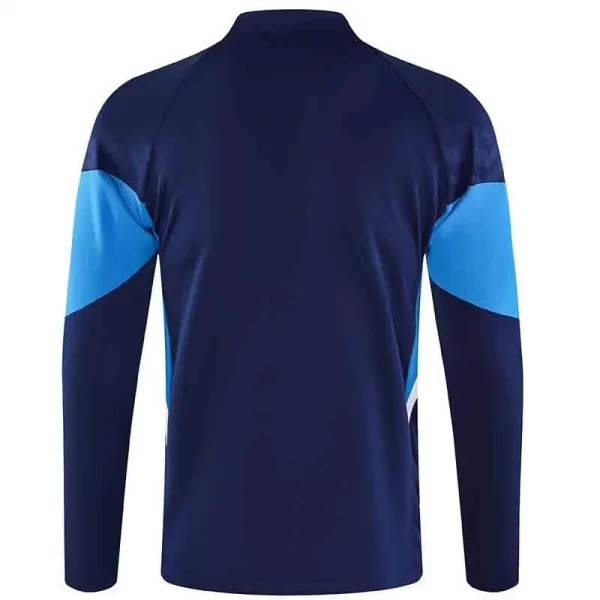 Custom Soccer Jacket Mens Tracksuit Long Black Jacket High Collar Blue 3