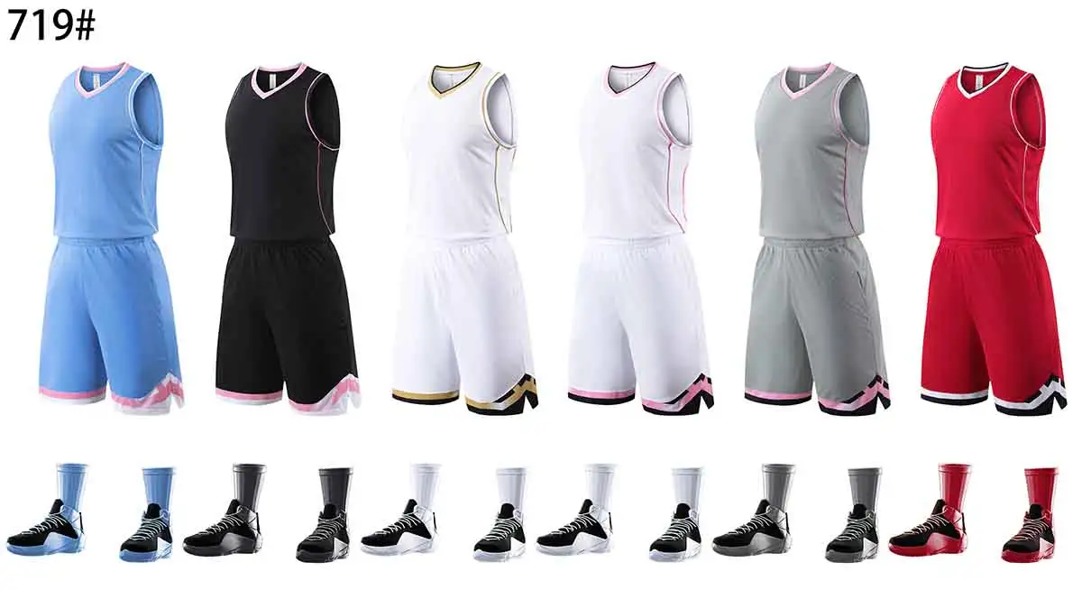 Youth Basketball Jerseys White Color Personalised Basketball Jersey Cheap Team Tops Specification 719