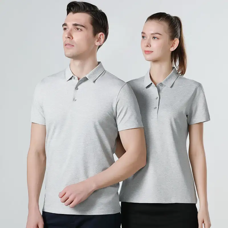 Work Polo Shirts Grey Polo T Shirt Gray Polo Clothes Embroidered Polo Shirts Custom Corporate Clothing Casual Business 6
