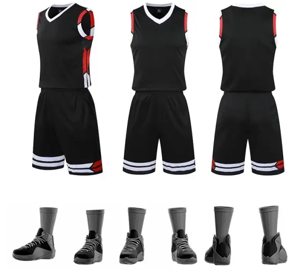 USA Basketball Singlets Blank Basketball Jersey with Trim and Stripes 1003-1