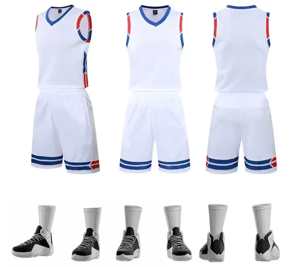 USA Basketball Singlets Blank Basketball Jersey with Trim and Stripes 1003-2