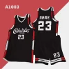 USA Basketball Singlets Blank Basketball Jersey with Trim and Stripes 1003 black red