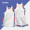 USA Basketball Singlets Blank Basketball Jersey with Trim and Stripes 1003 white blank