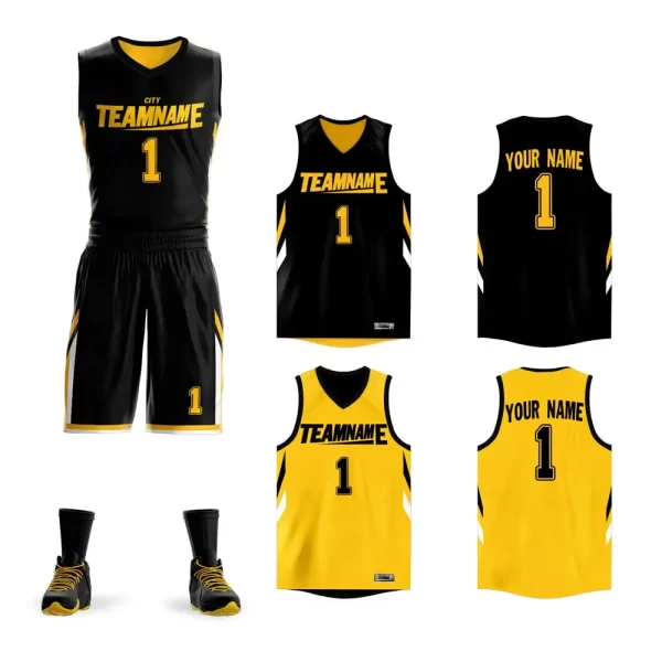 Reversible Basketball Jersey set For Mens Womens Kids Practice Basketball Jerseys with Numbers Black Blue 9