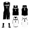 Reversible Basketball Jersey set For Mens Womens Kids Practice Basketball Jerseys with Numbers Black Blue 10