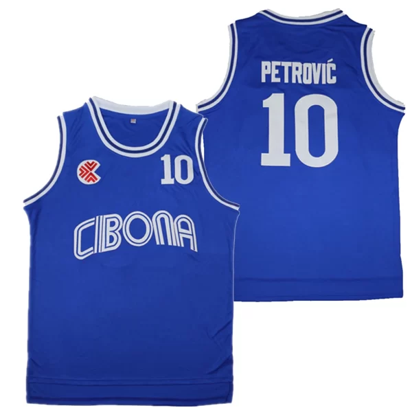 Basketball Jerseys CIBONA 10 PETROVIC Basketball Shirts Sleeveless Jersey High Quality Activewear Blue ventilation 2024 1