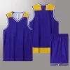 Adult Breathable Basketball Jersey Set Training Uniform Men Women Quick Drying Basketball T Shirt Blank Black White Blue 5