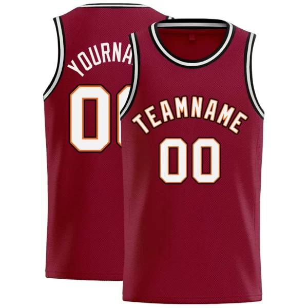 Youth Basketball Uniform Cleveland Cavaliers Style Shirts Red Color with Strip Edge Sleeveless 2