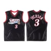 Philadelphia No. 3 Alan Iverson Basketball Jerseys 1996 USA Mens Retro Classic Jersey Home and Away White Black 3