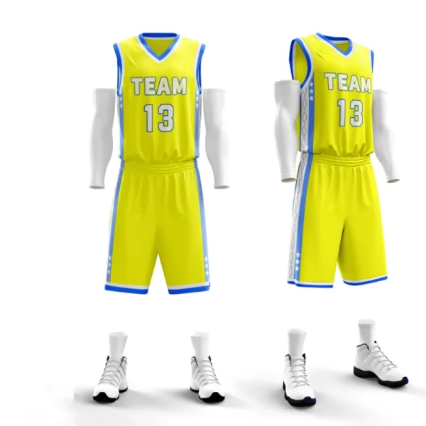 Blank basketball jerseys and basketball shorts set basketball training uniform dri fit coolmax shirts sleeveless 5
