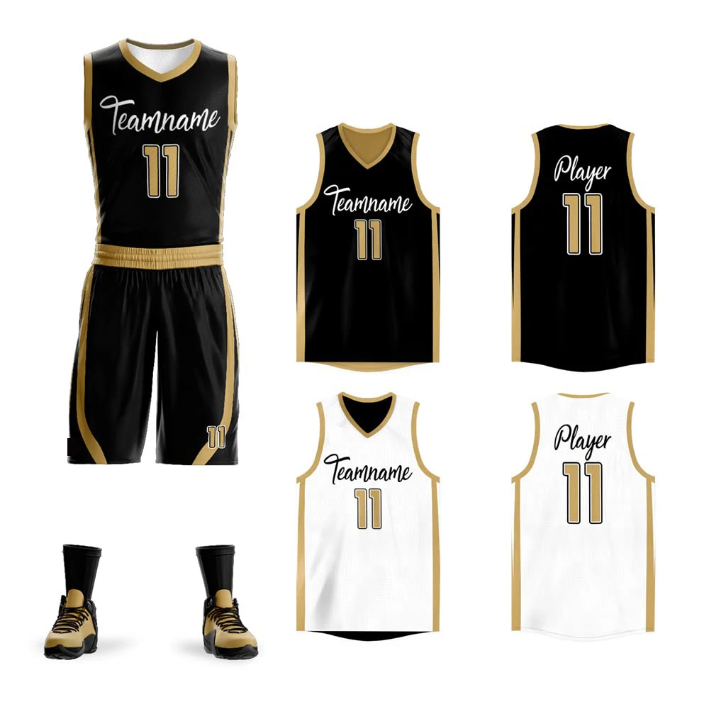 Reversible Basketball Jersey set For Mens Womens Kids Practice Basketball Jerseys with Numbers Black Blue 15