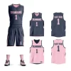 Reversible Basketball Jersey set For Mens Womens Kids Practice Basketball Jerseys with Numbers Black Blue 4