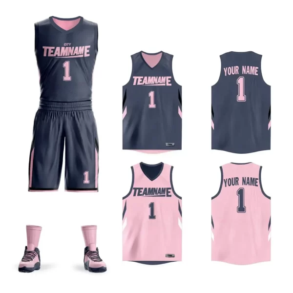 Reversible Basketball Jersey set For Mens Womens Kids Practice Basketball Jerseys with Numbers Black Blue 4