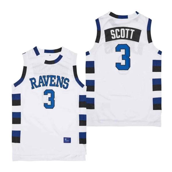 Basketball Jerseys One Tree Hill 3 23 Scott Ravens Jersey High Quality Sewing embroidery White Black and Red 4