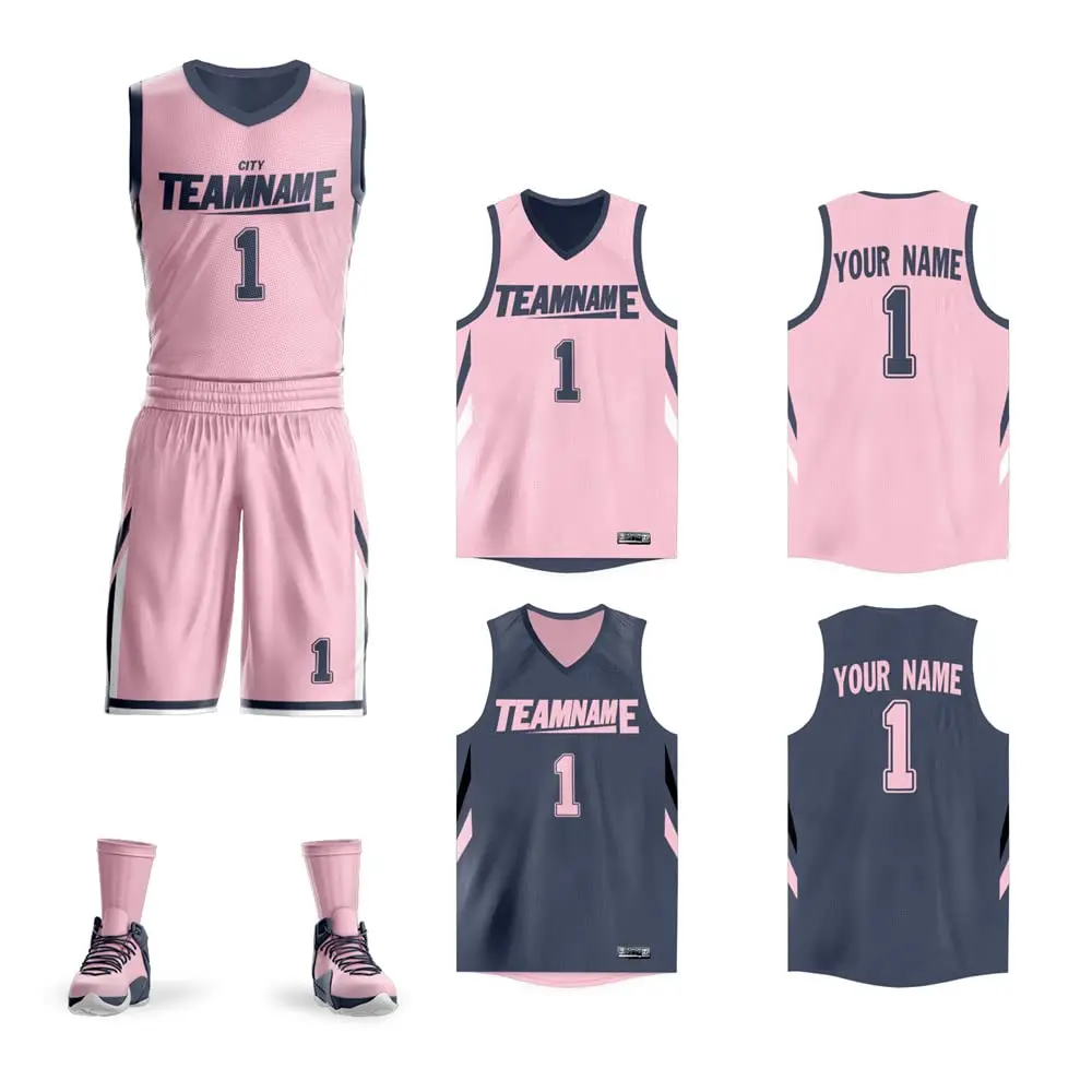 Reversible Basketball Jersey set For Mens Womens Kids Practice Basketball Jerseys with Numbers Black Blue 14