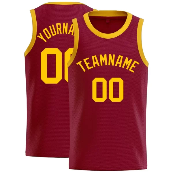 Youth Basketball Uniform Cleveland Cavaliers Style Shirts Red Color with Strip Edge Sleeveless 7