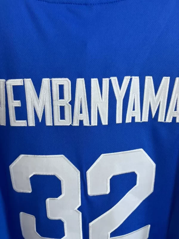 Basketball jerseys 2024 France 34 WEMBANYAMA Basketball Shirts Sewing embroidery High Quality Activewear Light Blue 4