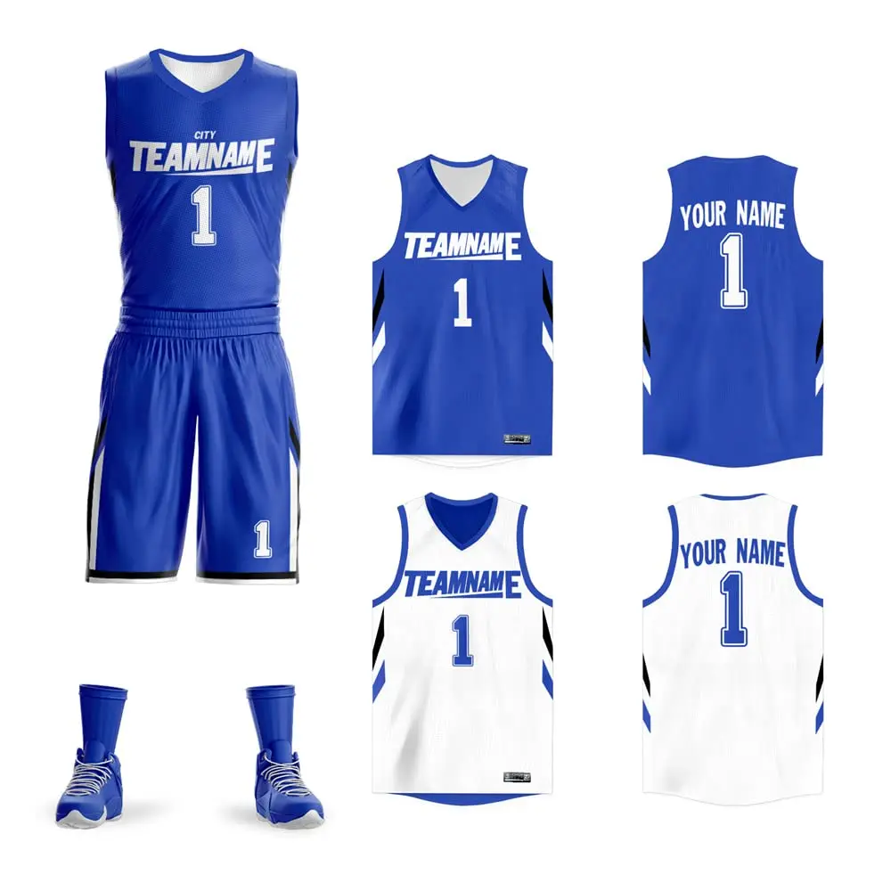 Reversible Basketball Jersey set For Mens Womens Kids Practice Basketball Jerseys with Numbers Black Blue 12