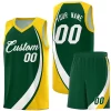 Reversible Basketball Practice Jerseys Basketball Jersey Set Green Blue Gold Custom Names Numbers 9