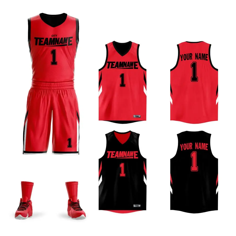 Reversible Basketball Jersey set For Mens Womens Kids Practice Basketball Jerseys with Numbers Black Blue 11