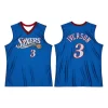 Philadelphia No. 3 Alan Iverson Basketball Jerseys 1996 USA Mens Retro Classic Jersey Home and Away White Black 1