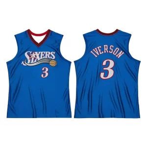 Philadelphia No. 3 Alan Iverson Basketball Jerseys 1996 USA Mens Retro Classic Jersey Home and Away White Black 1