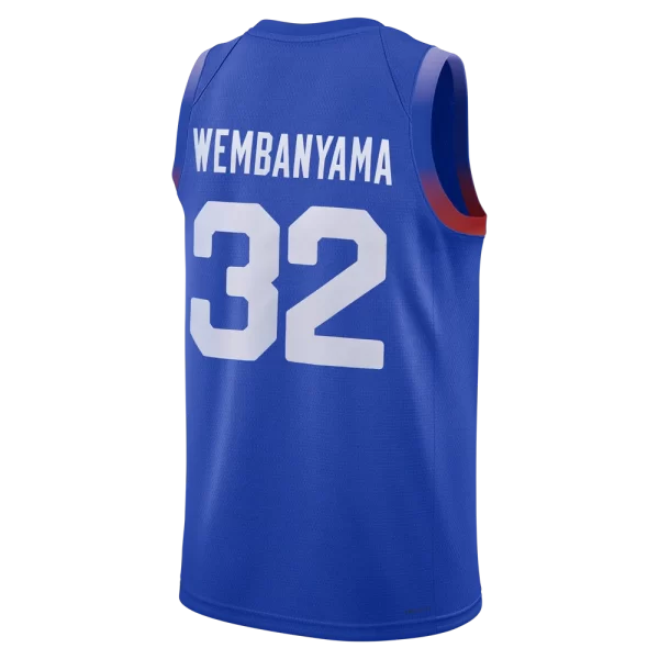 Basketball jerseys 2024 France 34 WEMBANYAMA Basketball Shirts Sewing embroidery High Quality Activewear Light Blue 2