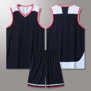 Adult Breathable Basketball Jersey Set Training Uniform Men Women Quick Drying Basketball T Shirt Blank Black White Blue 1