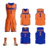 Reversible Basketball Jersey set For Mens Womens Kids Practice Basketball Jerseys with Numbers Black Blue 2