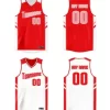 Reversible Basketball Jerseys Personalized Printed Name and Number Team Sports Uniform for College School 10