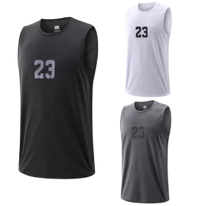 Basketball Vest 23 Shooting Sleeveless Shirts Dry Fit Running Vest Male Jogging Workout Basketball Tops Tank 1