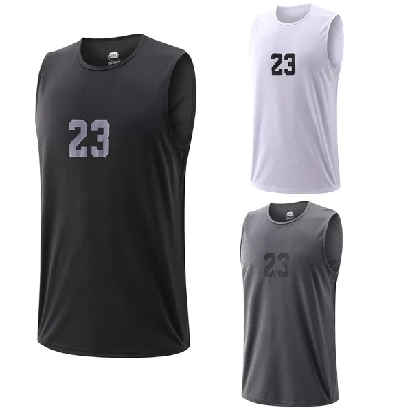 Basketball Vest 23 Shooting Sleeveless Shirts Dry Fit Running Vest Male Jogging Workout Basketball Tops Tank 1