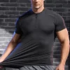 Coolmax Ice Silk Dri Fit Fitted Half-Zip Shirt for Men's Training 8
