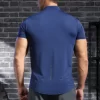 Coolmax Ice Silk Dri Fit Fitted Half-Zip Shirt for Men's Training16