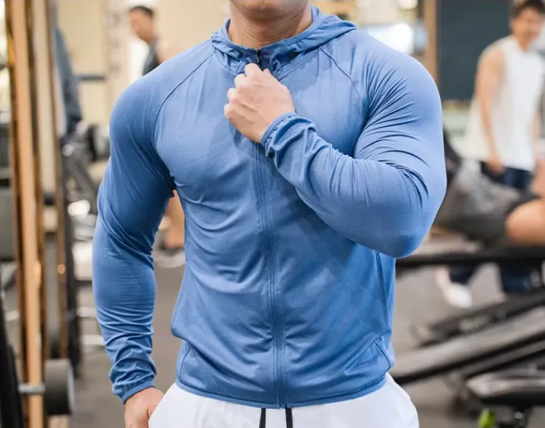 Cycling Sweatshirts Sports Running T-Shirts Long Sleeve with Hoodie Training Sweatshirt Gym Clothing 2