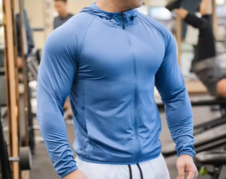 Cycling Sweatshirts Sports Running T-Shirts Long Sleeve with Hoodie Training Sweatshirt Gym Clothing 4