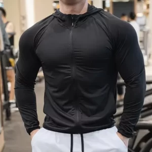 Cycling Sweatshirts Sports Running T-Shirts Long Sleeve with Hoodie Training Sweatshirt Gym Clothing 9