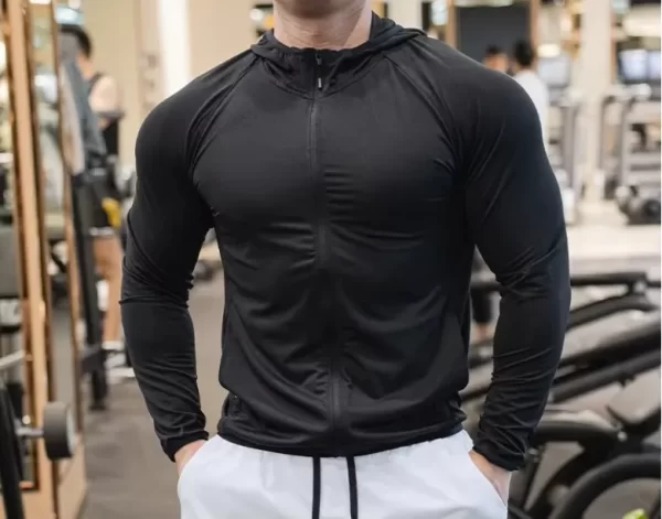 Cycling Sweatshirts Sports Running T-Shirts Long Sleeve with Hoodie Training Sweatshirt Gym Clothing 9
