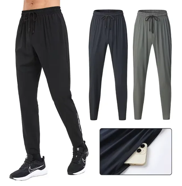 Jogger Pants Cuffed Pants Training Leggings with Reflective Strips High Elasticity Skinny Style Pants 10