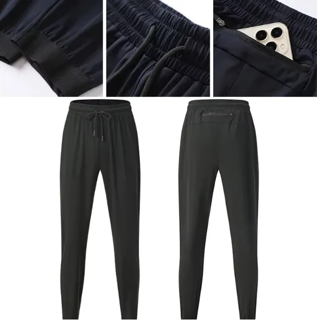 Jogger Pants Cuffed Pants Training Leggings with Reflective Strips High Elasticity Skinny Style Pants 9